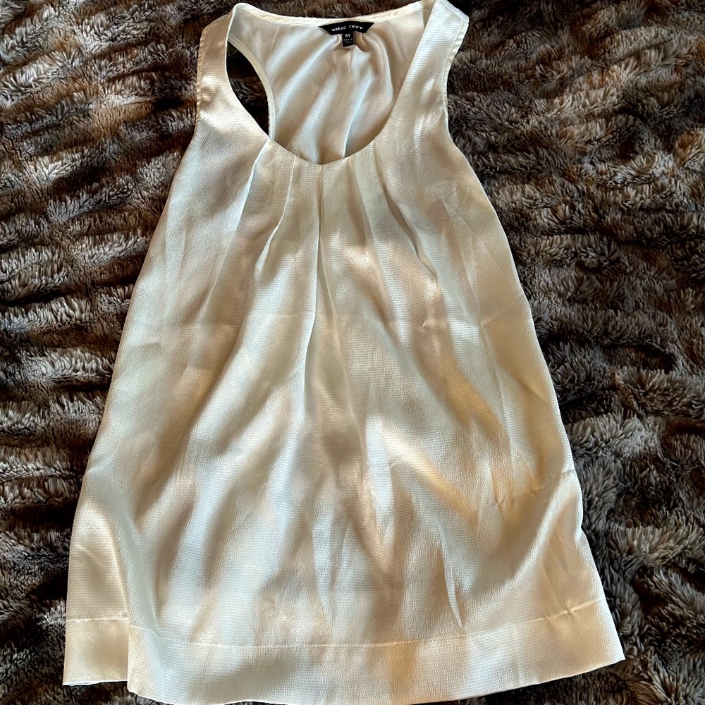 Naked Zebra silk razor back dress tank top
